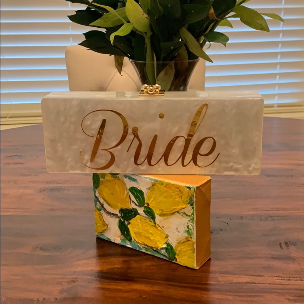 “Bride” Clutch - marbled color with mirror inside